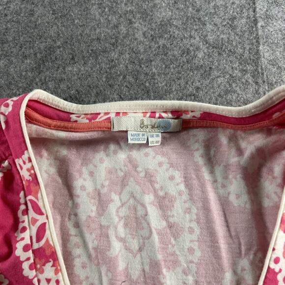 Boden Weekend Jersey Dress Womens 4 Pink Floral Stretch Vacation Beach - Picture 5 of 8